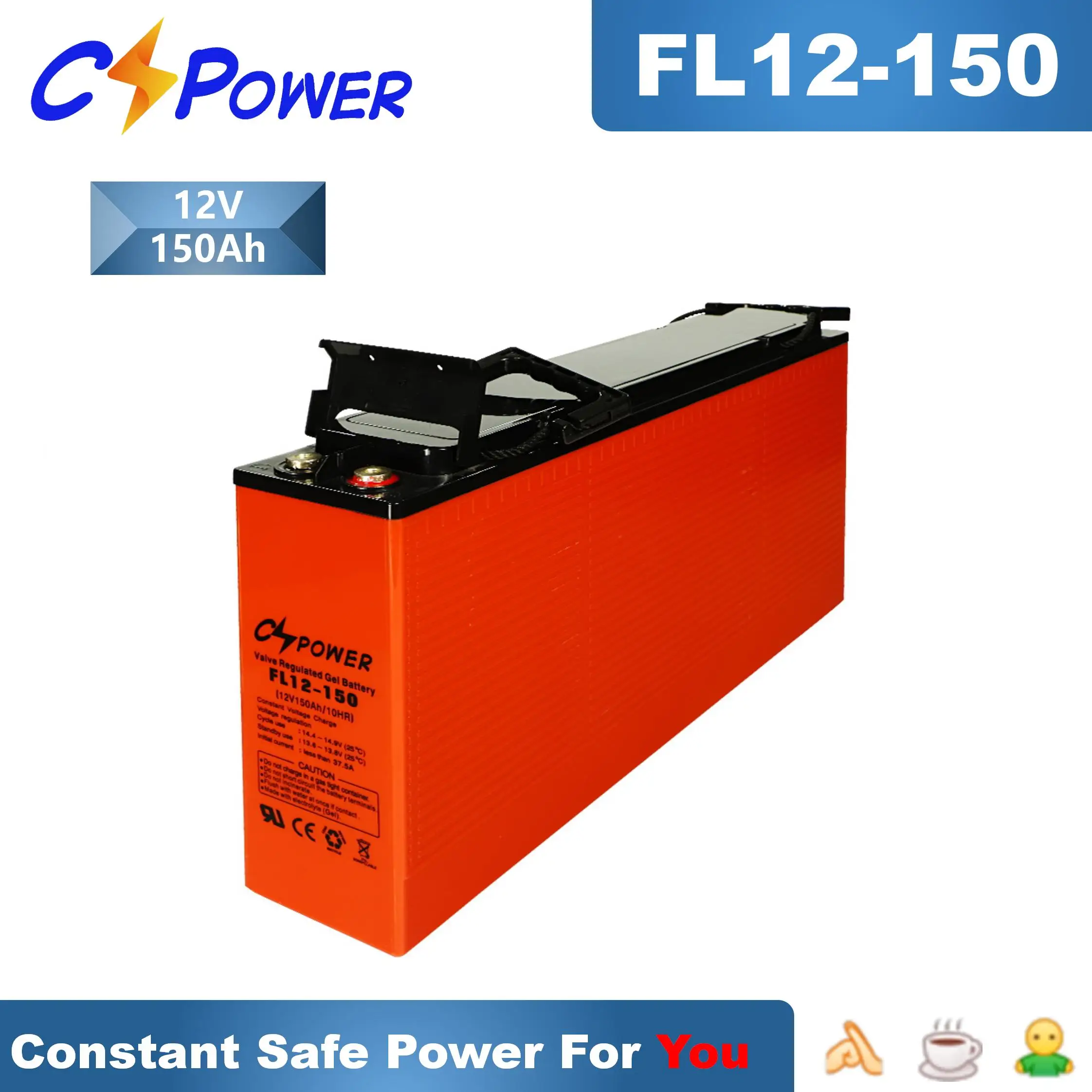CSPower легкая Передняя клемма 12 В 150ah батарея для солнечной FL12-150