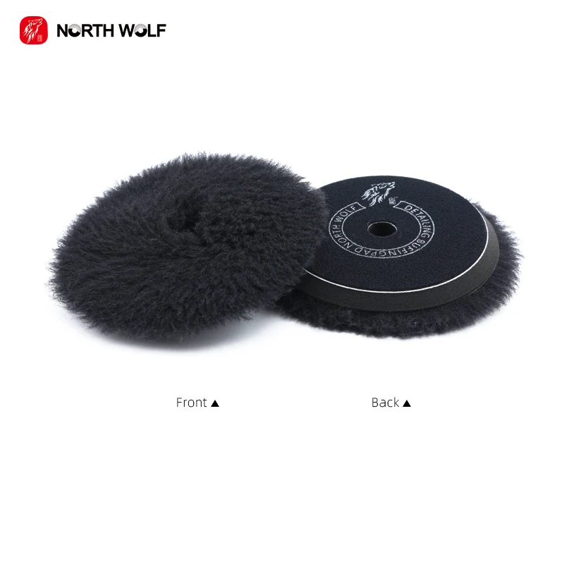 North Wolf Wool Buffing Pad Nice Quality 5inch Black Wool Heavy Cutting Polishing Pad For Car Detailing Products