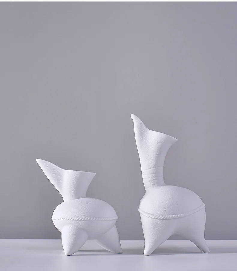 Nordic style Creative Design porcelain flower pot Home Decorative Abstract Handmade Body Base Art Ceramic Vase for home decor