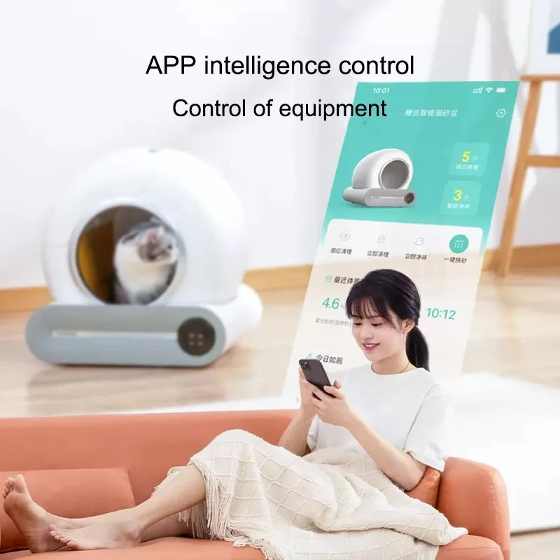 Умный быстроочищающийся большой туалет для кошек, автоматическое приложение, дистанционное управление, автоматический кошачий Туалет