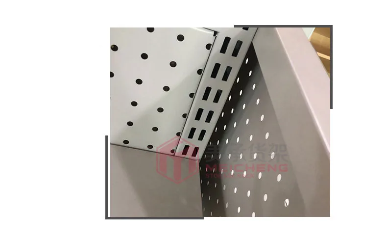 Meicheng 4 Side Supermarket Promotion Display Counter Wood Display Shelves For Retail Stores Cosmetic Supermarket Shelves