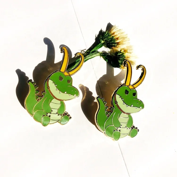 Zinc Alloy Metal Badges Direct Supplier Customized Hard Enamel Gold Plated With Transparent Sandblast Lovely Anime Lapel pins