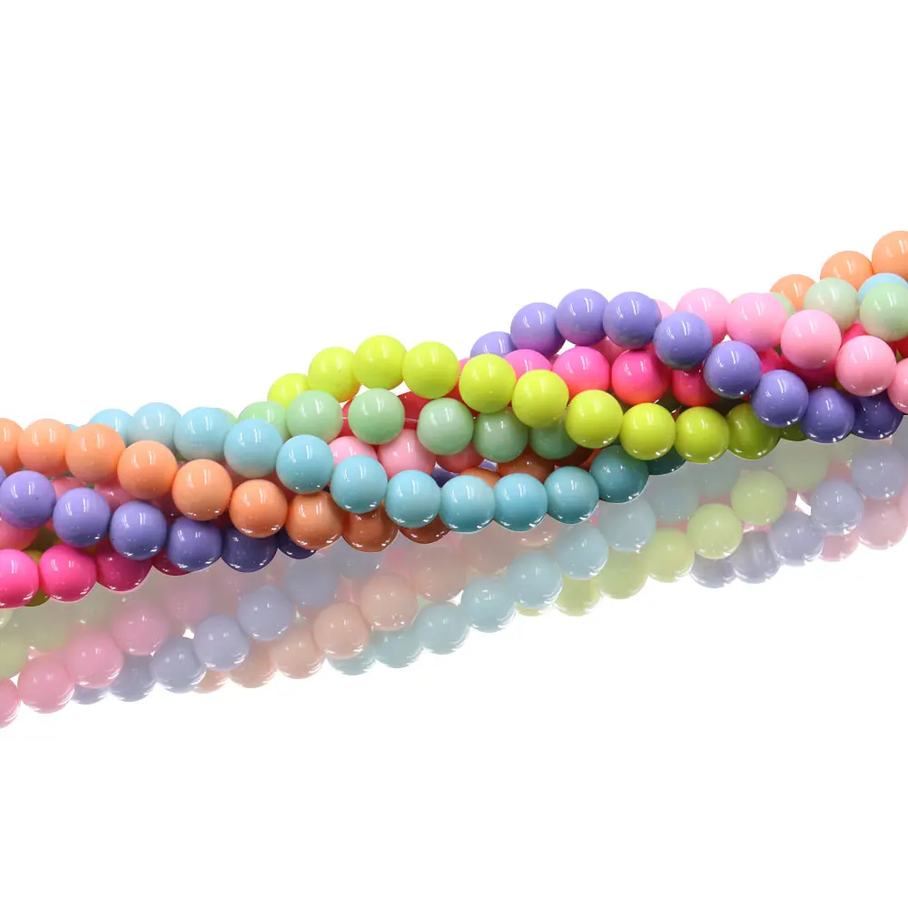 In stock Round 10mm non trace glass beads with drilled hole solid color beads colorful glass bead for jewelry making