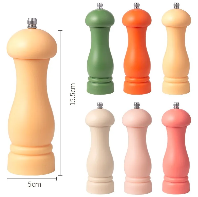 Easy Clean Colorful Refillable Salt and Pepper Grinder Set Sea Salt & Spice Shakers with Adjustable Coarse Mills Ceramic Grinder