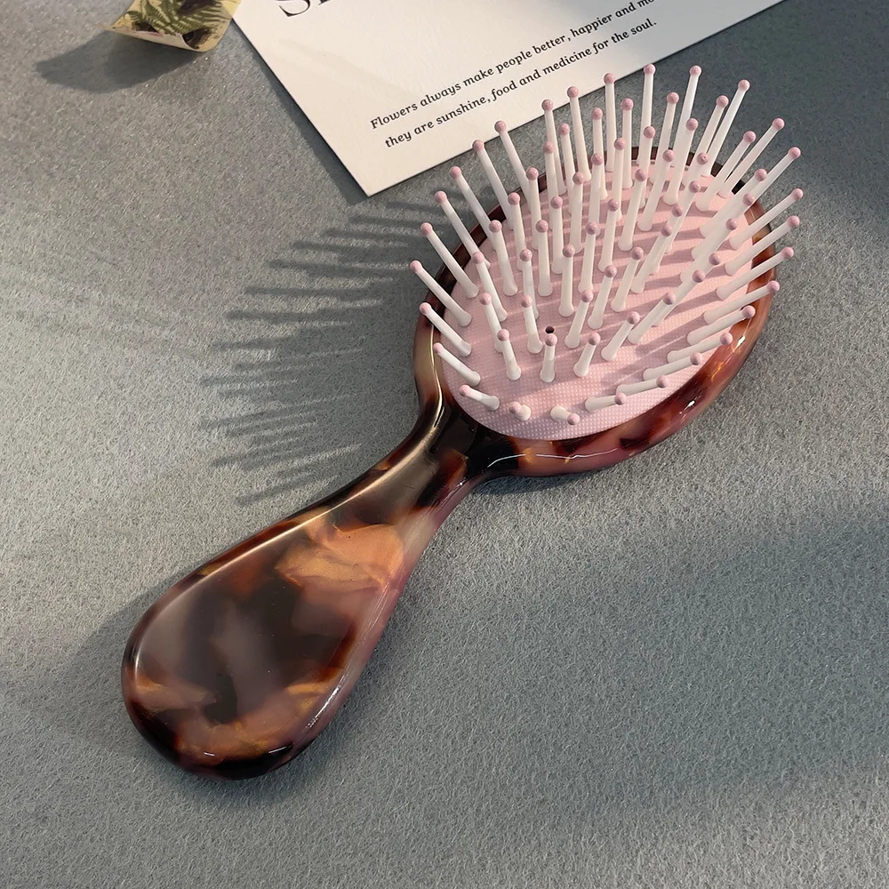 QIYI Hot Selling Mini Acetate Plate Anti Static Hair Comb Small Wide Teeth Air Cushion Hair Comb