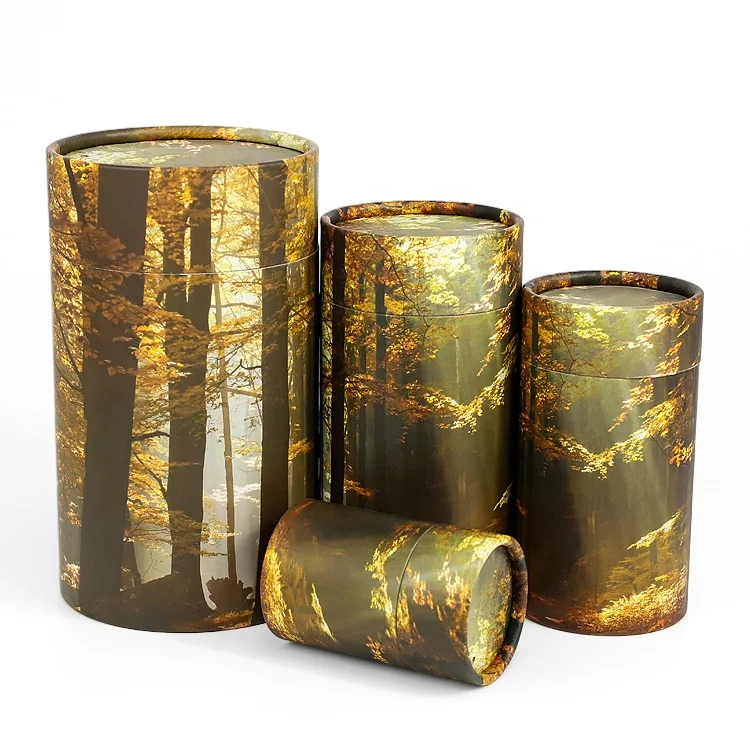 Bio autumn tree paper scatter tube human ash keepsake new cremation pet urn for animal