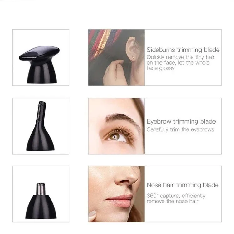 mini shaver nose hair removal electronic razor facial fluff epilator eyebrow trimmer usb 4 in 1