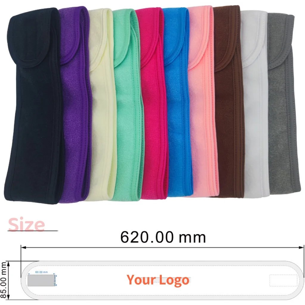Custom Logo Makeup Salon Spa Microfiber Washing Face Hair Band Microfiber Headband Makeup Shower Hair Band Spa Headbands