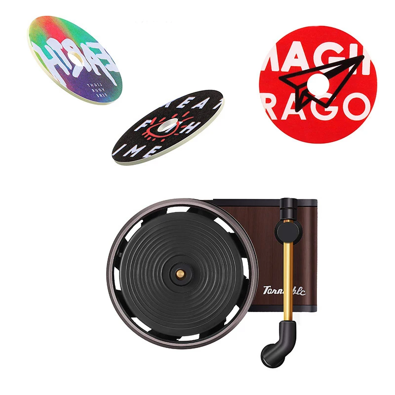 Car Air Conditioning Mouth Ornaments Retro Phonograph Perfume Insert Rotary Aromatherapy