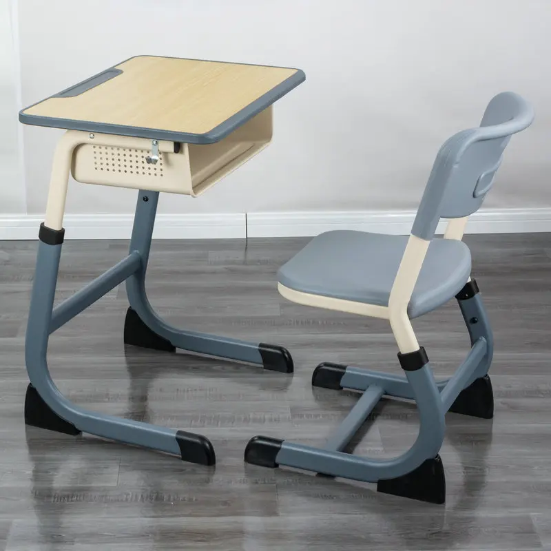 Ergonomic Modern Metal Student Desk & Chair Set Classroom School Furniture Set Factory Direct Sales