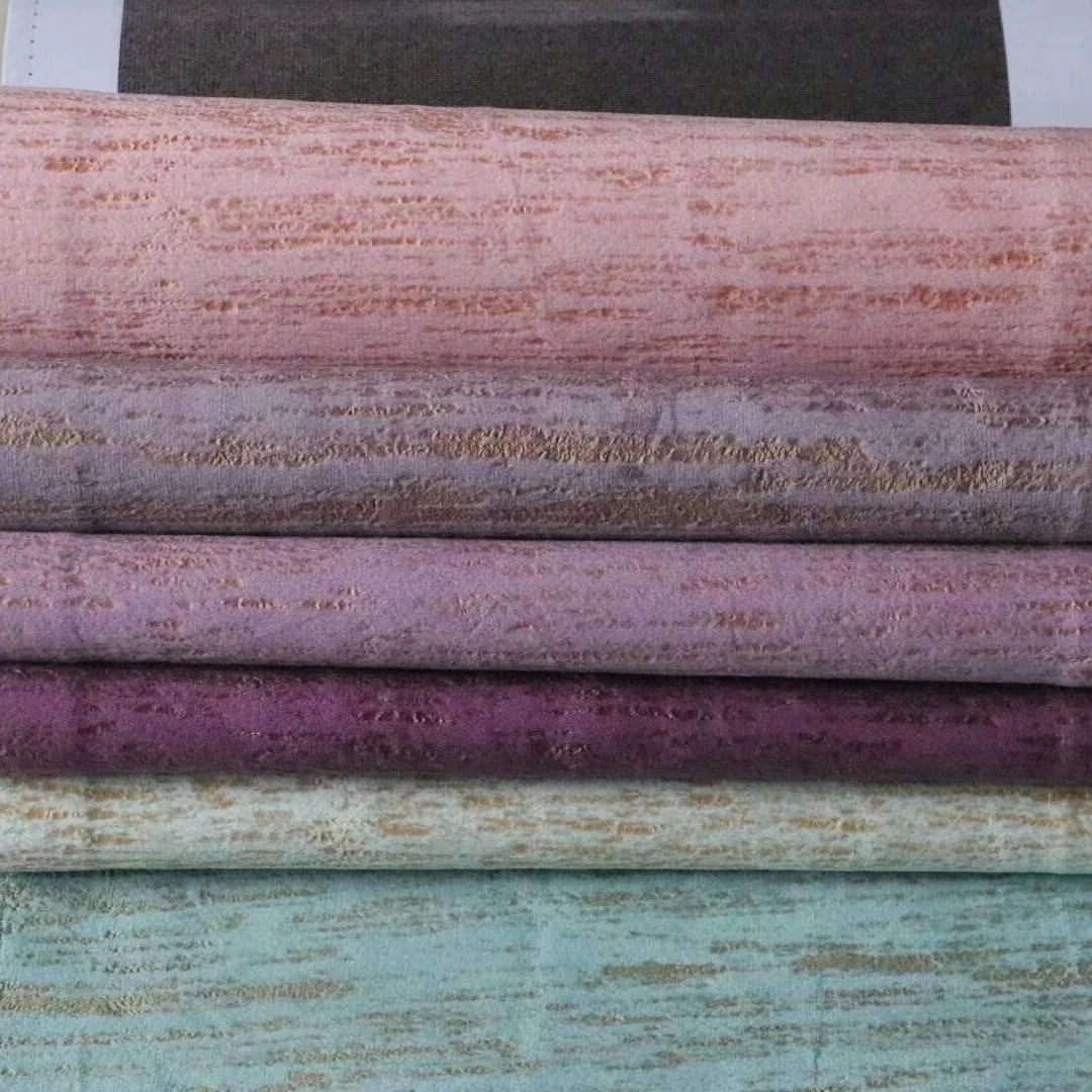 Factory Supply 100 Polyester holland fabric with print or gold foil velvet curtains for wholesale