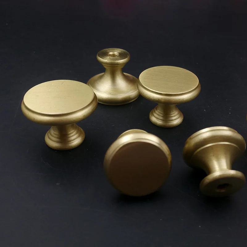 Custom Brass Nordic Oak Black Walnut European Drawer Wardrobe Door Handle Simple Handle Cabinet Single Hole Cone Knobs