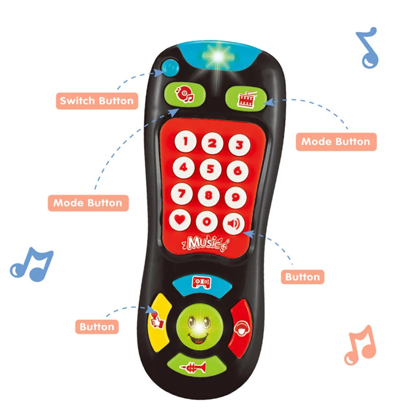 Детские Электрический выключатель света звукового пульта дистанционного управления игрушки Обучающие Детские музыкальный телефон