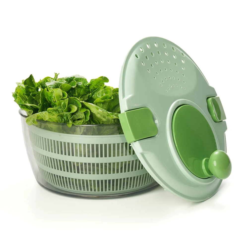 Large Kitchen Portable Stainless Steel PP Blade Steel Material Grinder Press Function Salad Spinner Washer Dryer USB Ginger