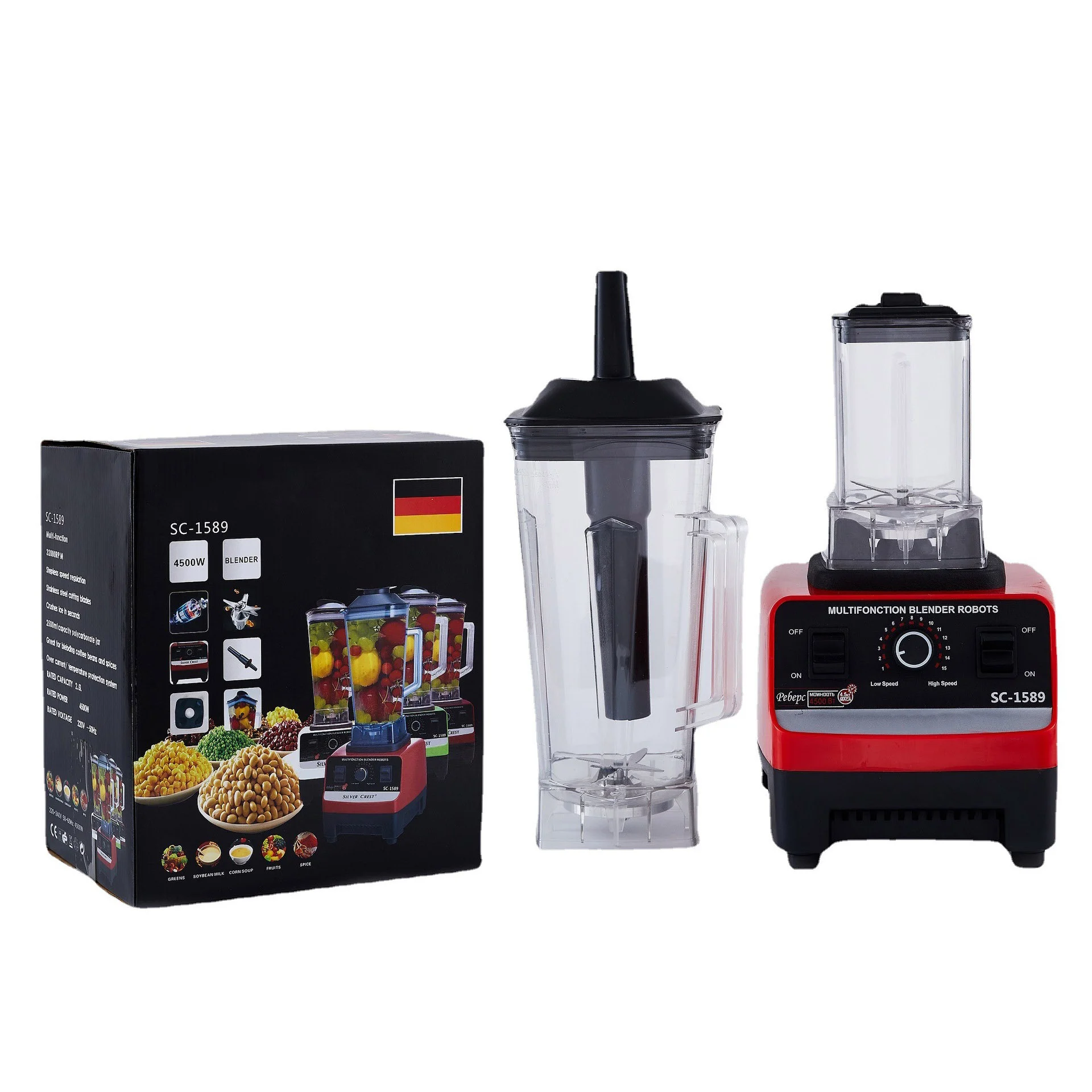 Сверхмощный коммерческий соковыжималка 1800 Вт 2 в 1 миксер для свежих соковыжималки Миксер смузи