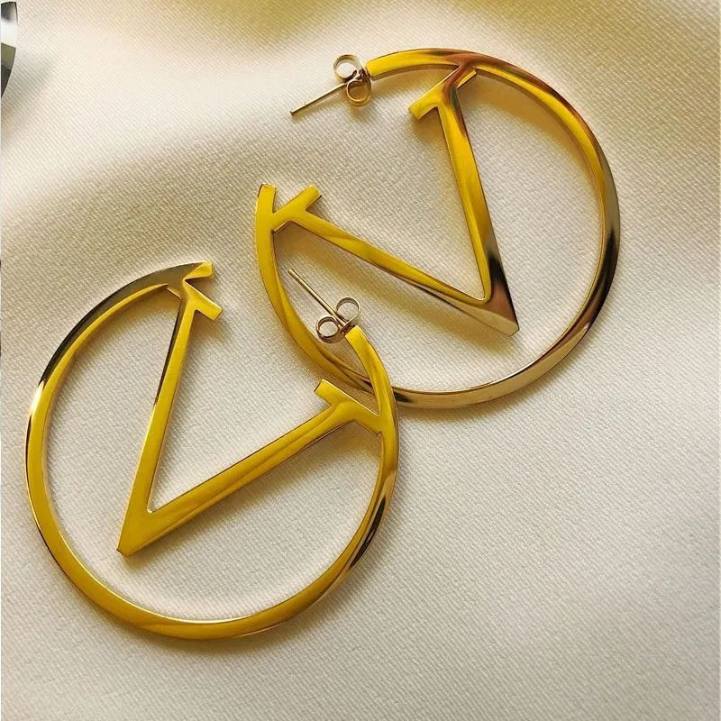 Fashion women jewelry stainless steel laser cutting earring 18k gold plated hoop earings circle earring women