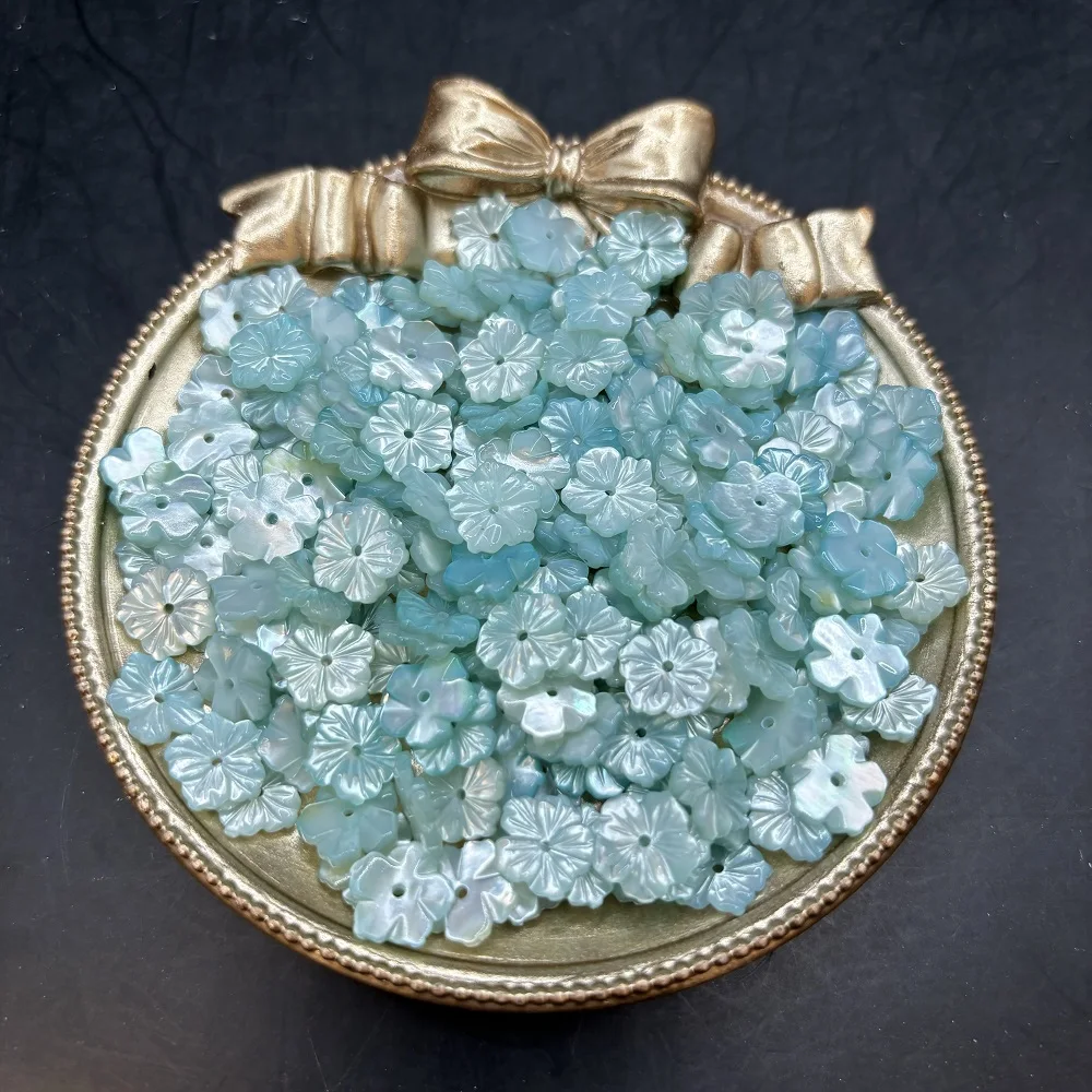 Wholesale Price 10MM Natural Freshwater Shell Flower White Blue Black Shell Flower Mother Of Pearl In Stock