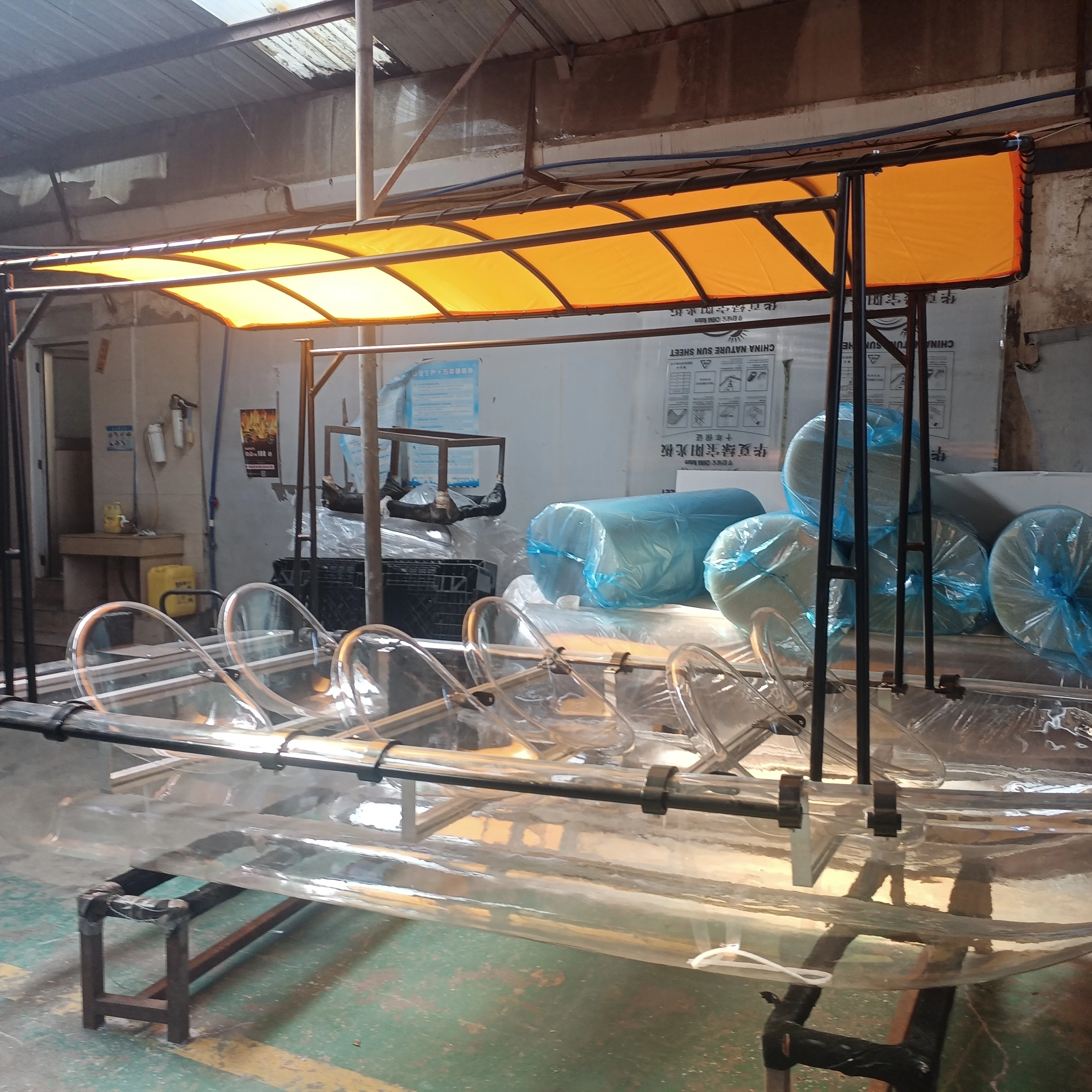 6 people Clear Kayak Crystal Transparent canoe big Boat sailing Glass outdoor rowing family Boat with motor