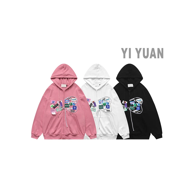 Hip Hop Sweatshirts White Mens Customizable Printed Cotton Streetwear Man Clothes