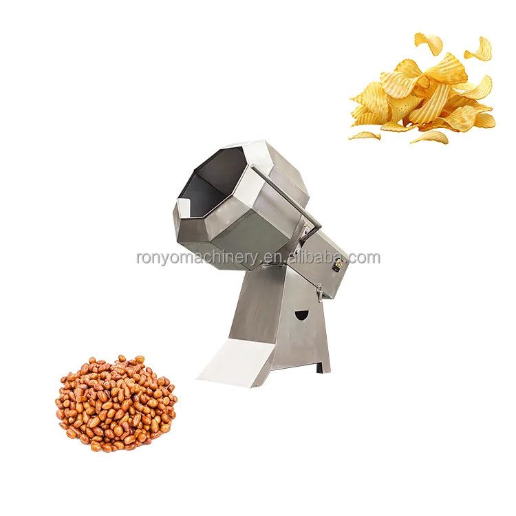 Octagonal Peanut Flavoring Coating Machine Fried Snack Food Seasoning Pet Food Fish Mixing Machine