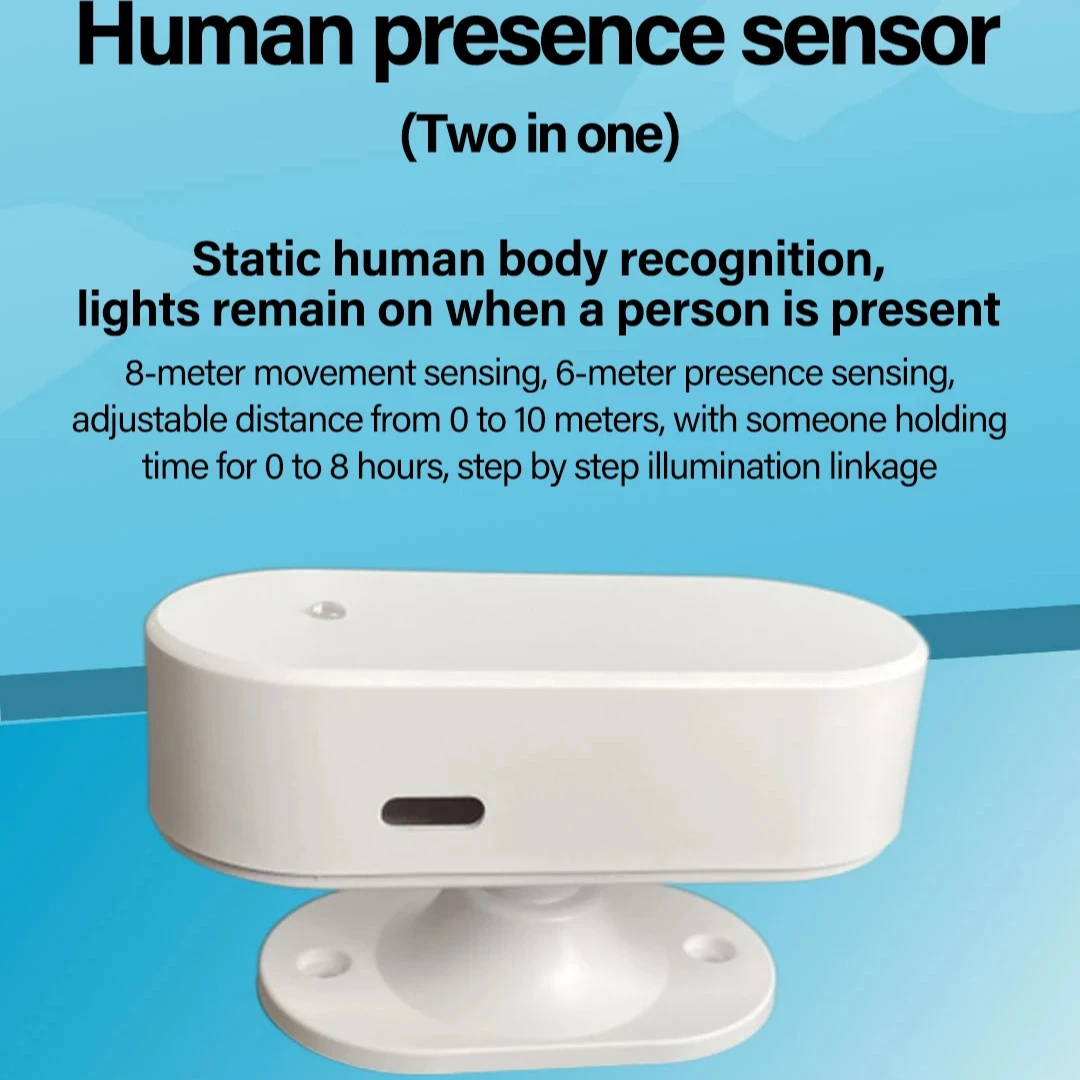 Smart Life Tuya Motion Sensor WiFi Human Presence Radar Detector Smart Home Devices Wave PIR Sensor with Bracket
