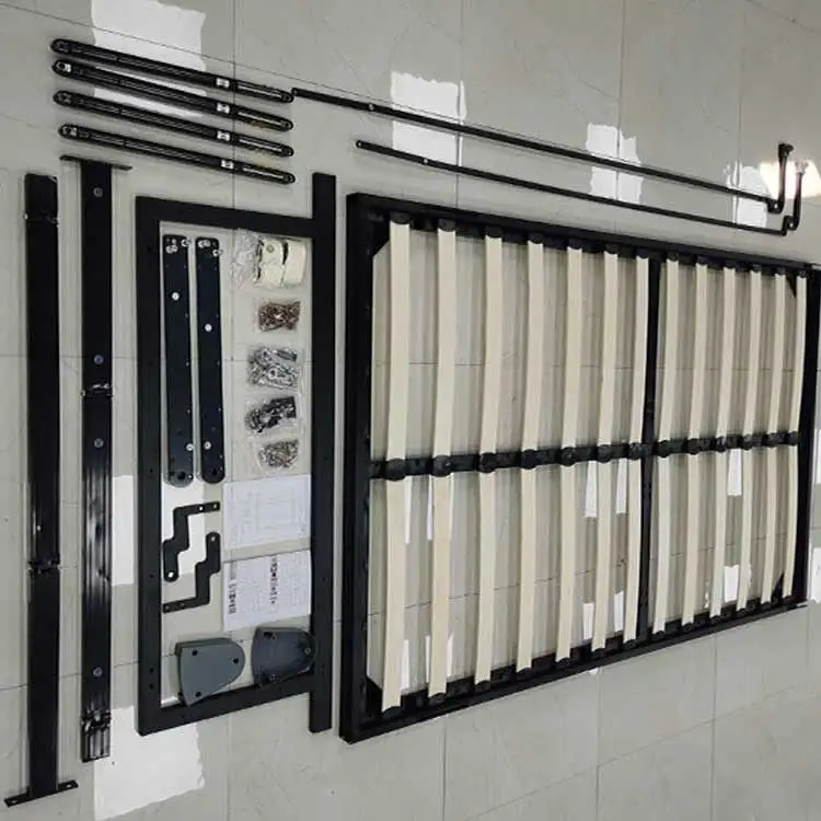 Space saving Modern Multifunction Vertical Folding mechanism Hidden Wall Murphy Bed frame