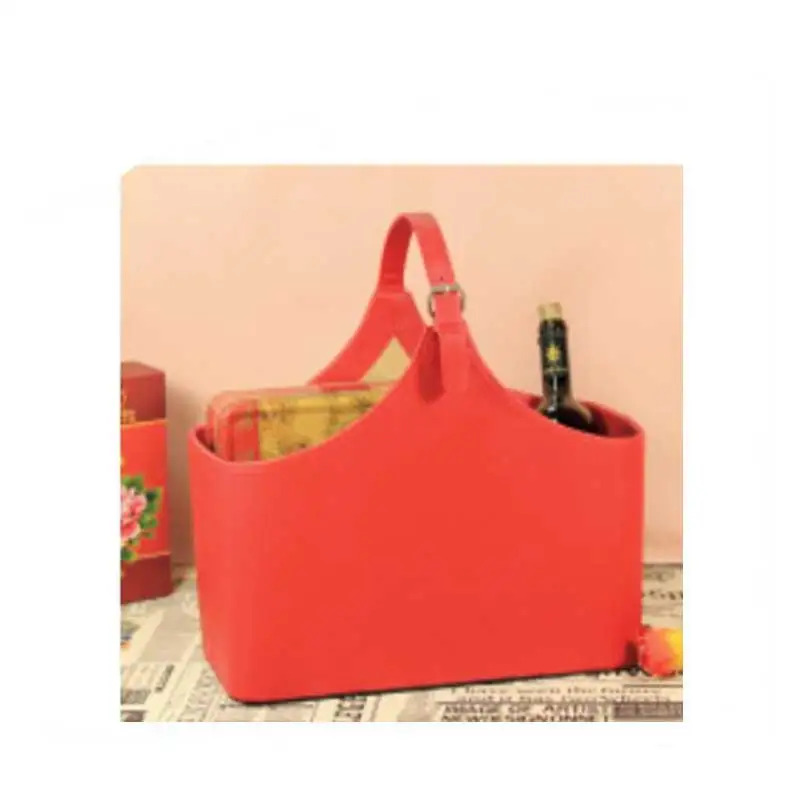 Кожаный Органайзер, новая корзина для хранения из искусственной кожи с лентой, корзины, подарок