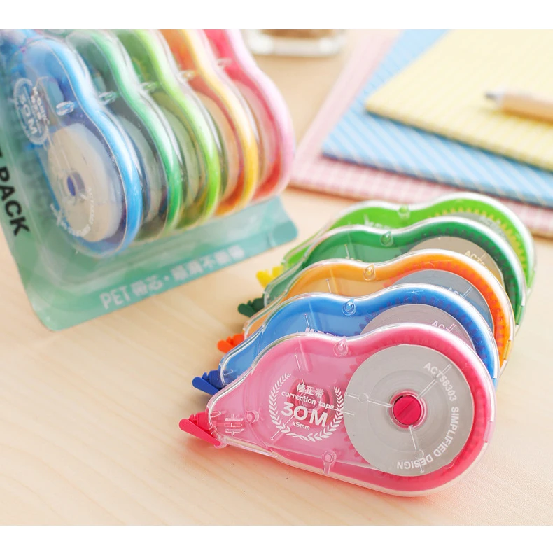 China High Quality Cute Stationery Office Student Correction Pen Tape Colored Whiteout Correction Tape (1600107462985)