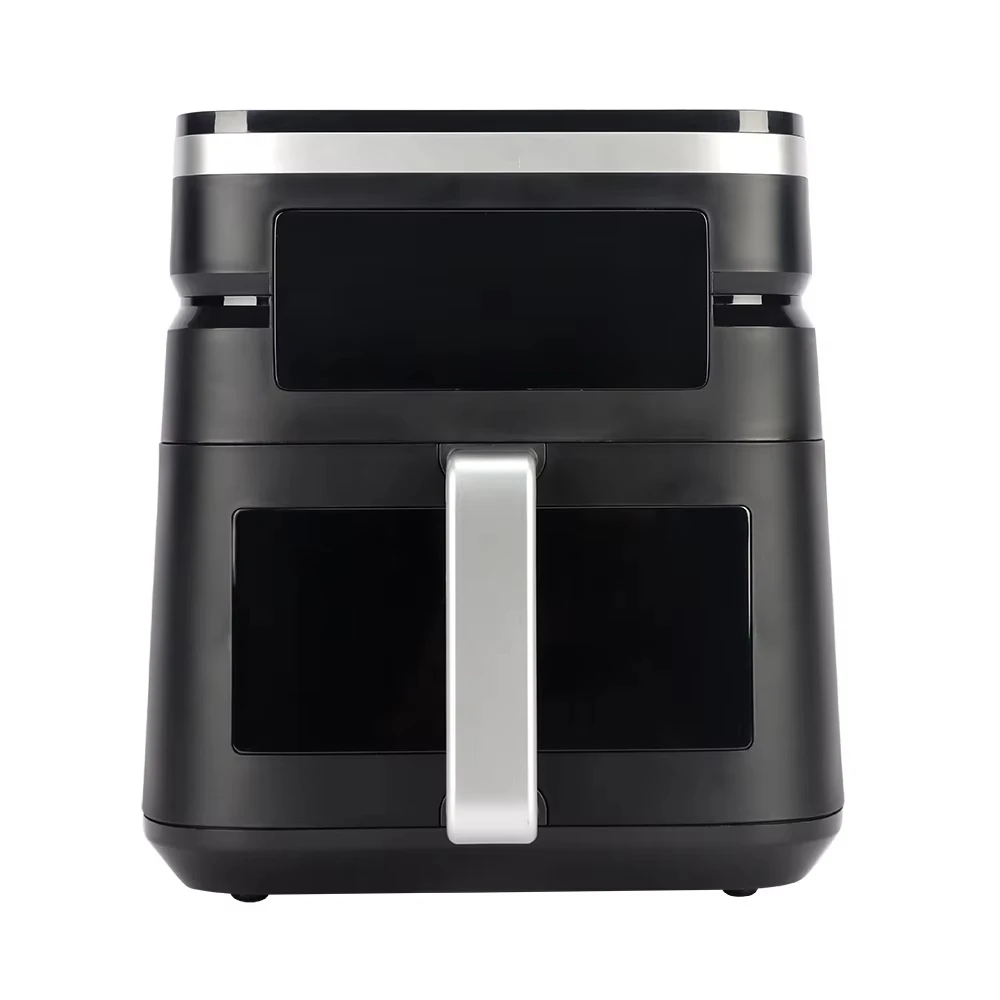 Visible Glass Window Digital Electric Upper and down two heating Air Fryer 7l Square Basket 2000w Unique Style Smart
