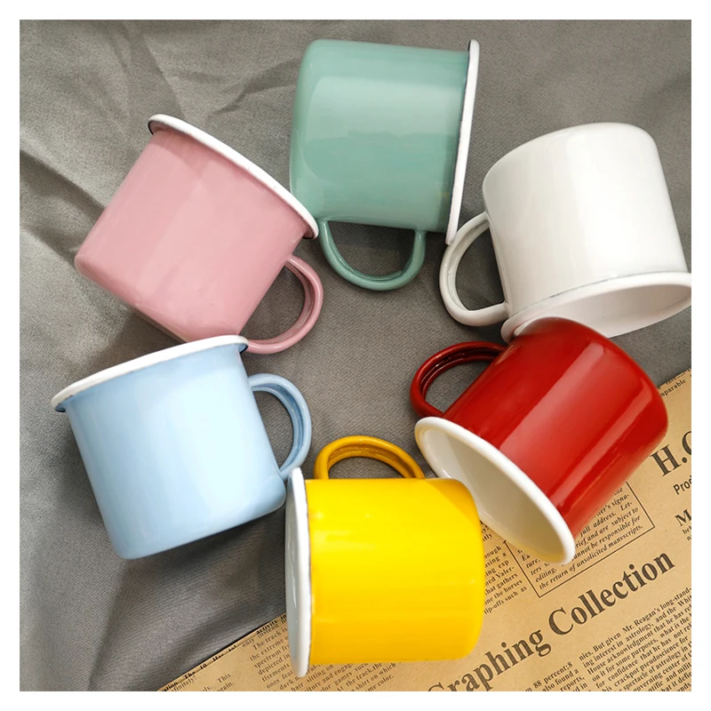 Daile Personalized 5cm 6cm 7cm 8cm 9cm 10cm Diameter Enamelware Carbon Steel Travel Enamel Coffee Mug Blank With Logo Customize