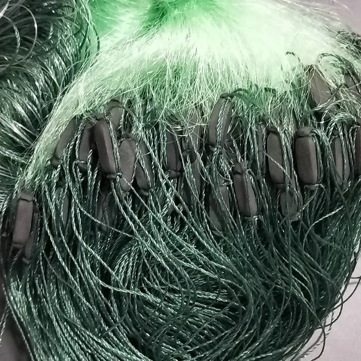 factory selling 3 layer single double knotted nylon monofilament  with floating fish trap Rede De Pesca nylon net 25m gill net