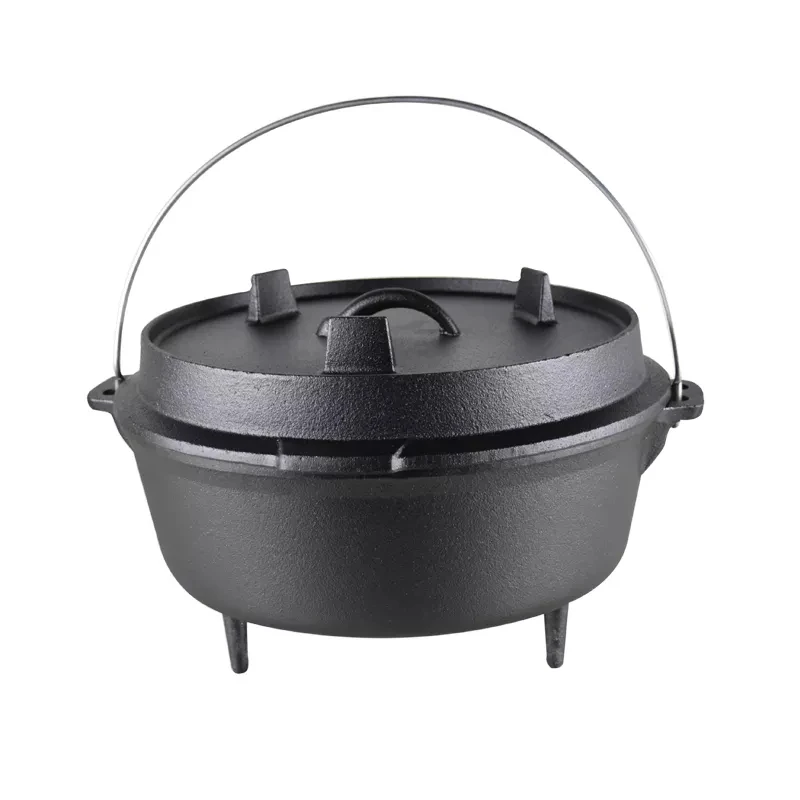 High Quality Cast Iron Dutch Oven With Three Legs Camping 3 Storing for