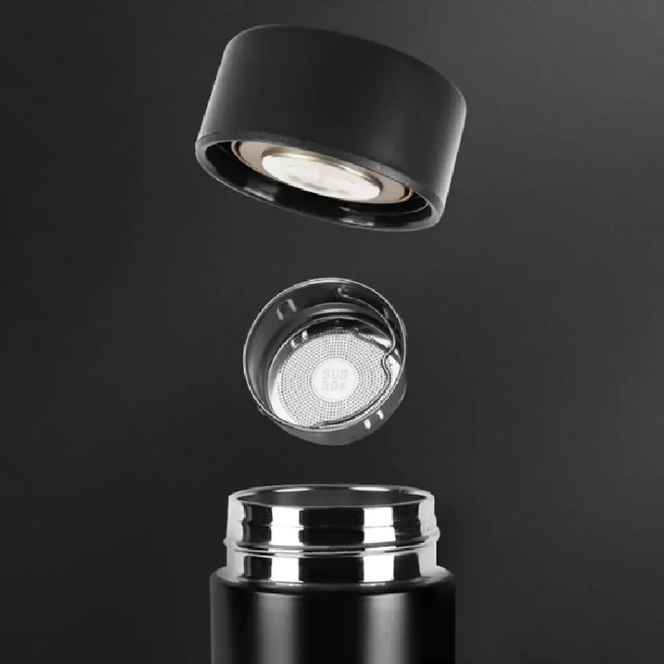 Custom Glitter Rose Gold Intelligent Thermoses Cup Blank Sublimation Digital Vacuum Flask