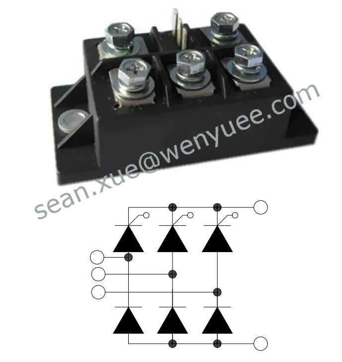 
Three Phase Thyristor Rectifier SCR Full Bridge half controlled 100A 1600V 