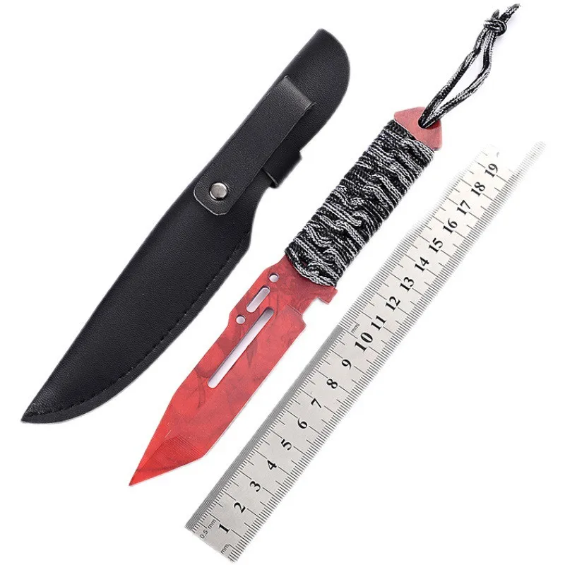 Tie Rope Stainless Steel Handle Outdoor Straight CSGO Knife Portable Hunting Survival Knife