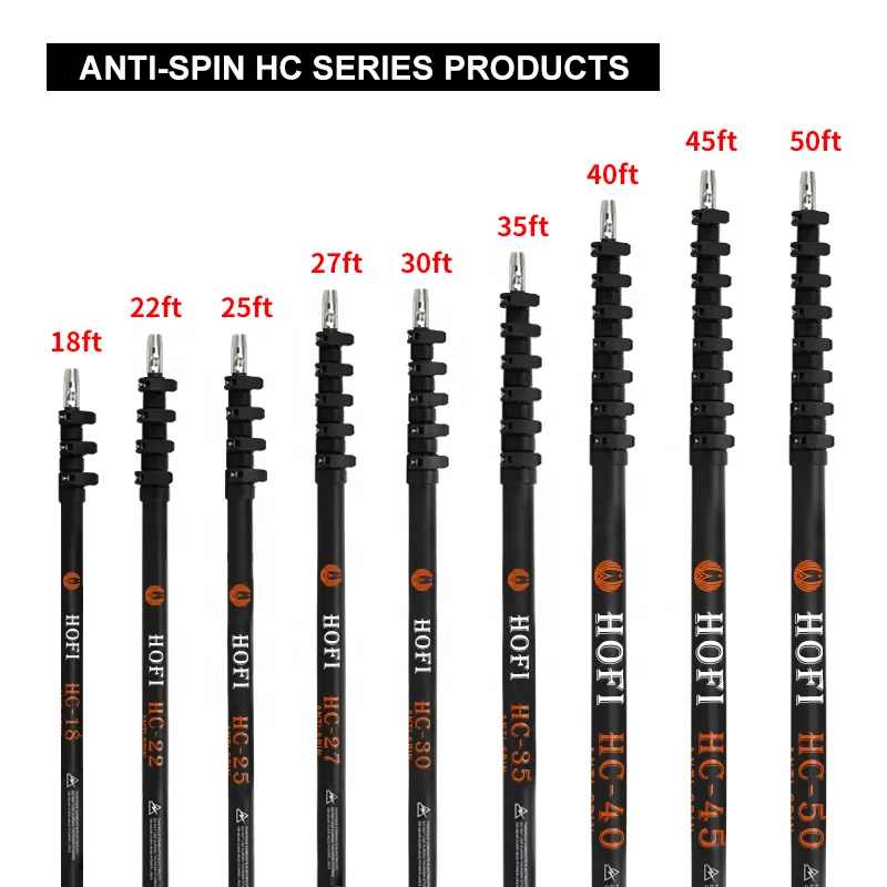 HOFI Anti-spi HC-22 OEM&ODM window clean telescopic pole home garden cleaning window telescopic pole