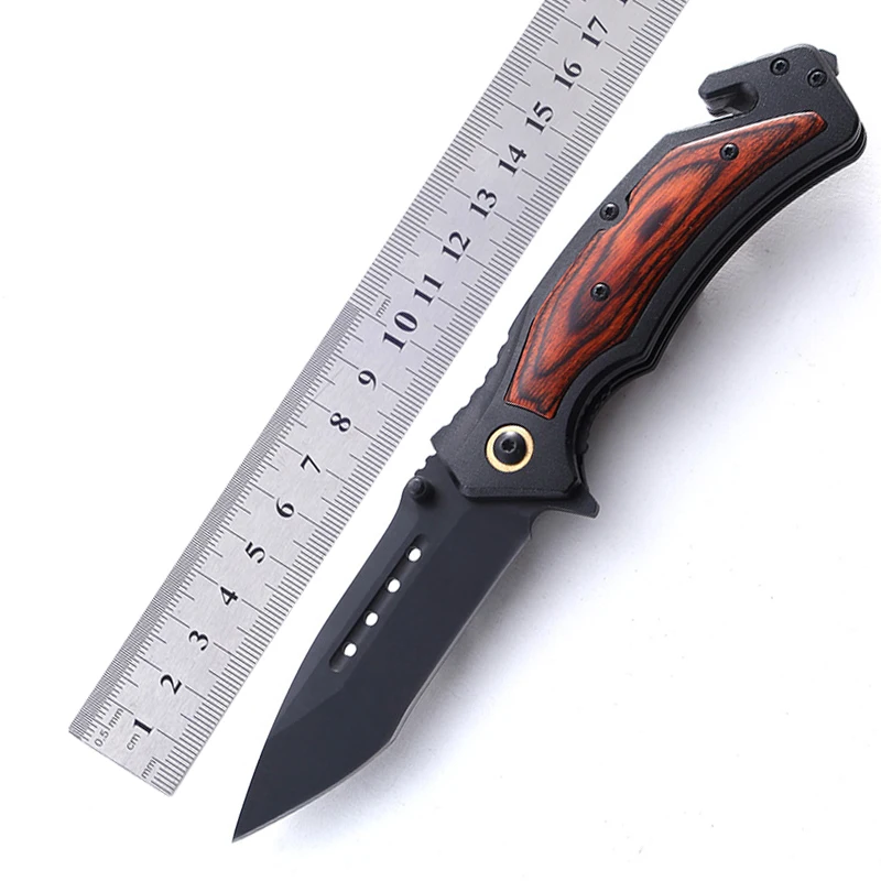 PAKKAWOOD ручка из нержавеющей стали черного цвета Карманный складной Безопасный нож для кемпинга