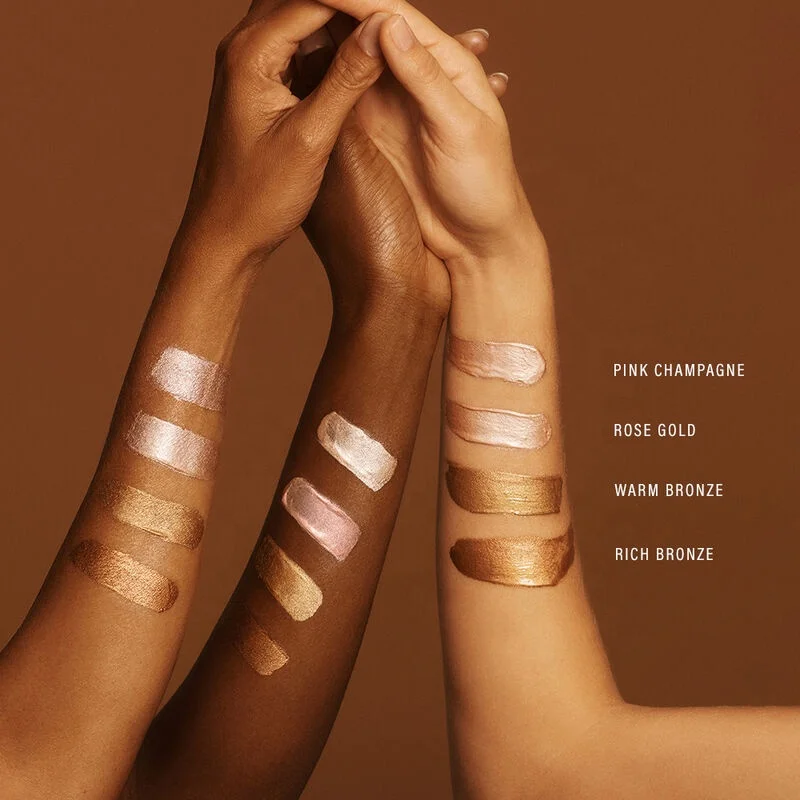 Оптовая продажа частная торговая марка экстракт зеленого чая жидкий тело блеск мерцающий Сияющий хайлайтер бутылка-спрей для лица и тела