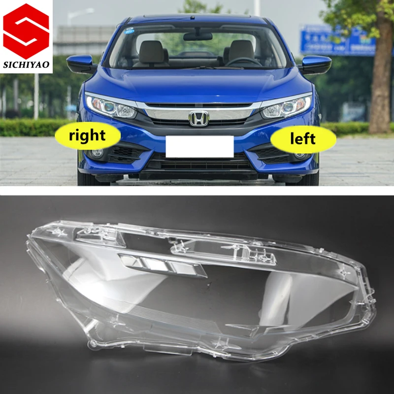 For Honda Civic 2016-2020 Headlamp Lens Cover Lamp Headlight Glass Cover