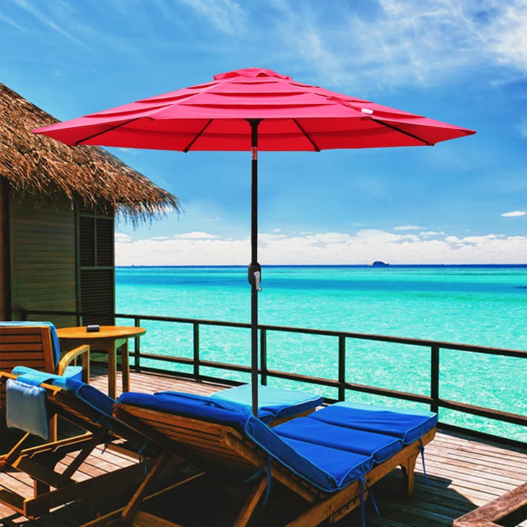 Restaurant Sun shade Custom Patio Garden big Umbrella cafe Outdoor Parasol sun umbrella beach