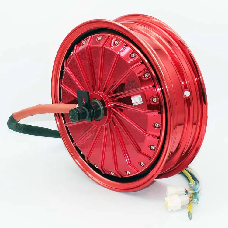 YMMOTOR DC brushless hub motor 72V12 inch 3KW suitable for electric motorcycle scooter red