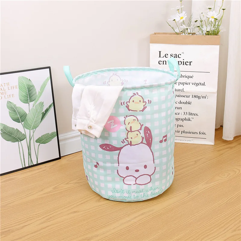 DHF123 Новый мультяшный Pochacco Keroppi складное ведро для хранения ткани Оксфорд Игрушка Корзина одежды kawaii Kuromi Melody корзины белья