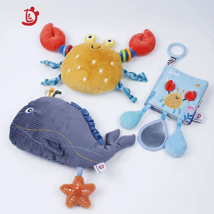 Factory custom new baby cloth book toys Early education Enlightening baby cloth book cute whale puzzle cloth book 0-12 months