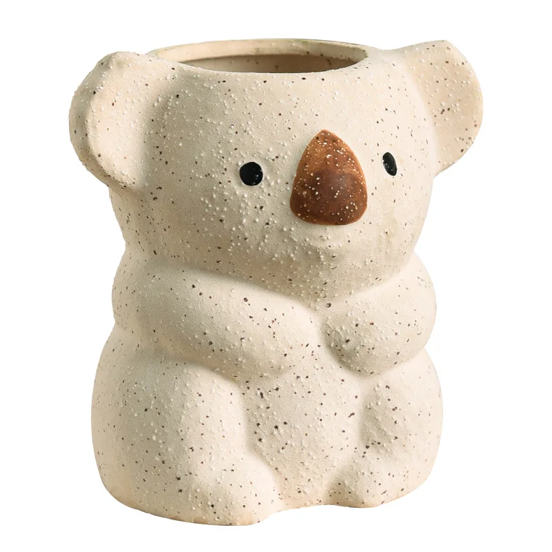 Creative European style flower pot decoration cartoon animal horticulture ceramic flower pot opening small gift