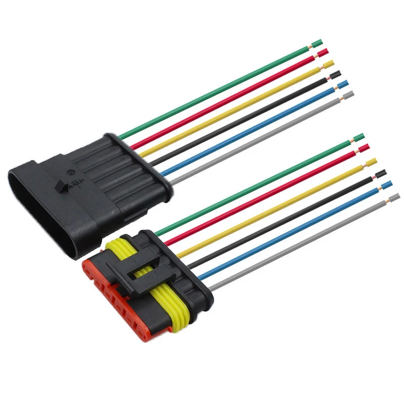 1.5 Series Car Waterproof Wire Connectors AMP Male Female Plug 1 2 3 4 5 6 Pin Terminal Automotive Electrical Connector