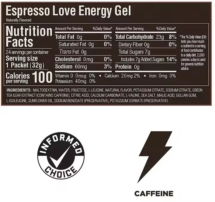 OEM/ODM Chocolate Flavor Energy Gel,Sports Nutrition Supplement Less Muscle And Mental Exertion Portable Packaging