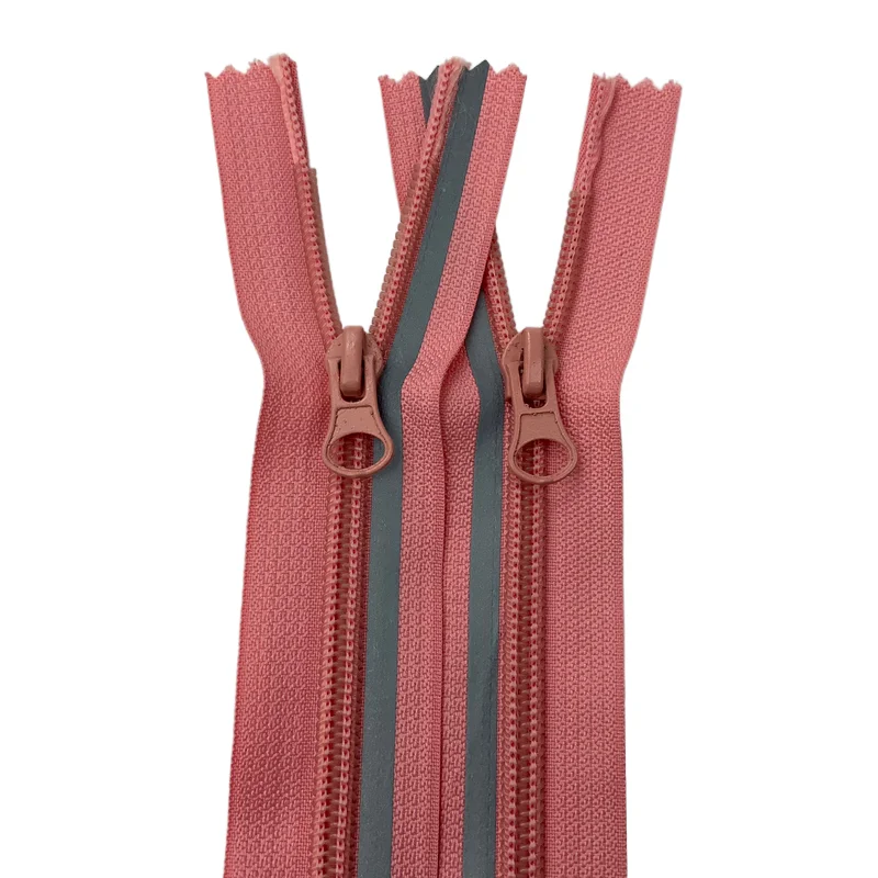 High Quality 5 # Reflective Stripe Colored Nylon Closure Heel Salad Head Clothing Bag Zipper