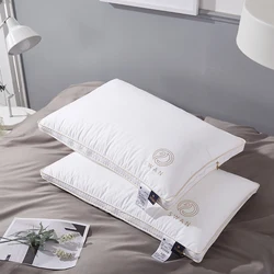 Wholesale 5 star hotel pillow white healthy duck goose down pillow custom soft bed sleeping pillows