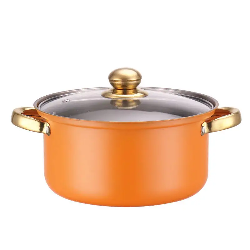 Factory Direct Stainless Steel Non-Stick Soup/Stew Pot Set with Gold-Plated Handle Kitchen Cookware Set/Cookware Set