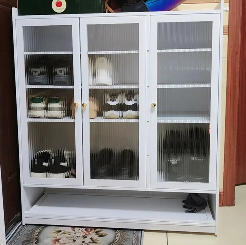 Fashion bamboo frame wooden board living room dining room furniture 30 pairs large volume shoes rack cabinets